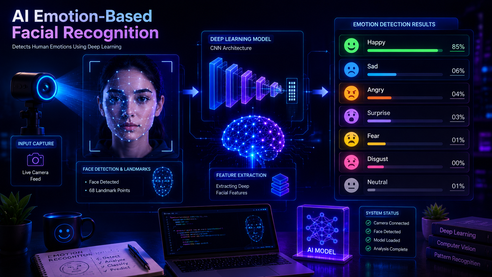 Emotion-based facial recognition project